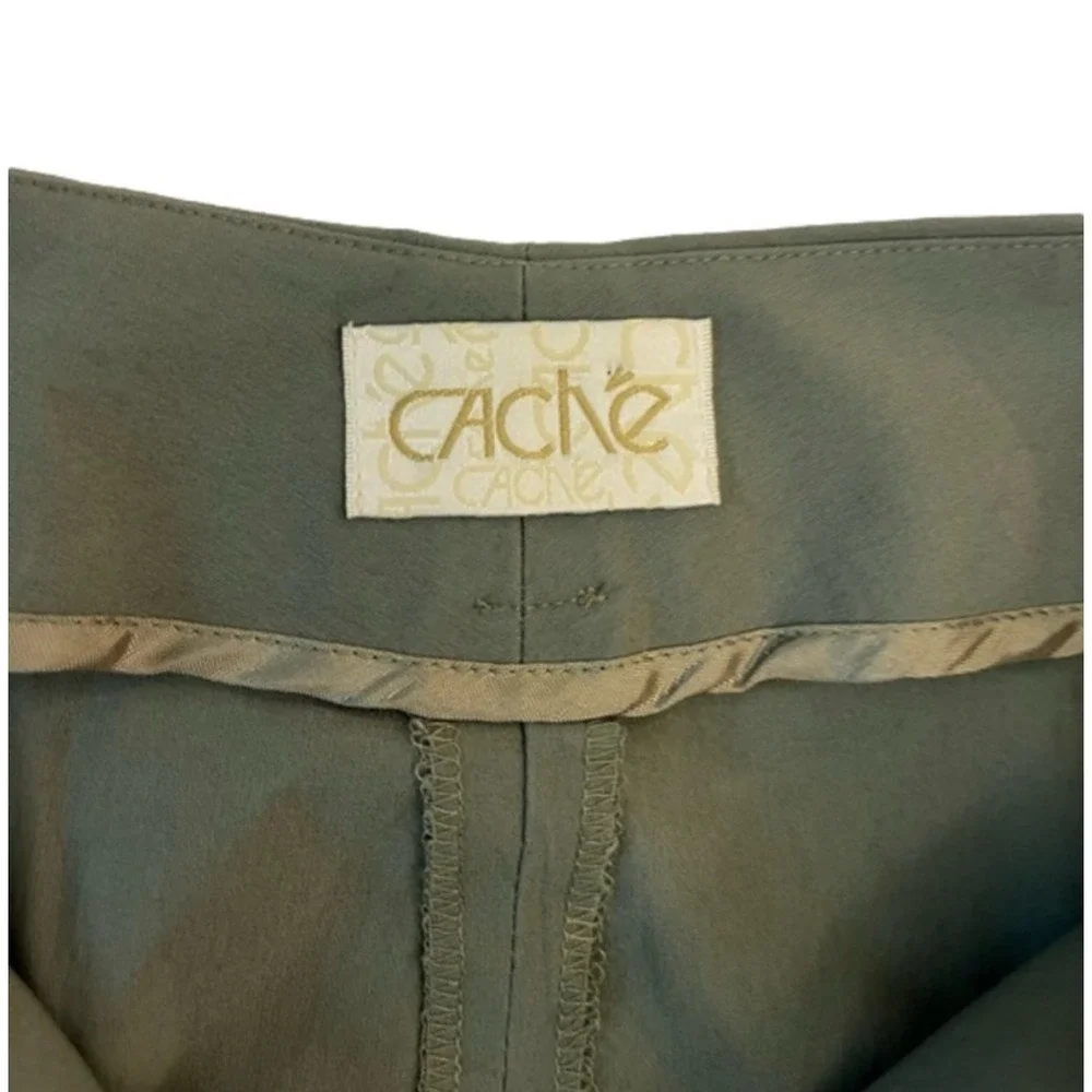 Vintage 90s Caché Olive Green Mini Skirt Size: 4 Chic, Preppy, Y2K, Classic NWOT